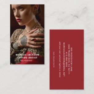Eleganter Tattoo-Künstler mit Foto Visitenkarte