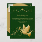 Eleganter Taubenfrieden "Weihnachtsfeiertag" Feiertagspostkarte (Vorne/Hinten)