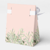 Eleganter Taufbecken Grüne Foliage Rosa Geschenkschachtel (Rückseite)