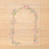 eleganter Taufbogen Acryleinladungen (Vorderseite)