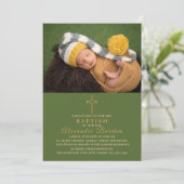 Eleganter Taufe Religiöses ereignisbenutzerdefinie Einladung (Stehend Vorderseite)