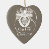 Eleganter Taupe-1. Weihnachten verzieren zusammen Keramikornament (Rechts)