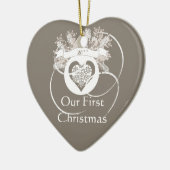 Eleganter Taupe-1. Weihnachten verzieren zusammen Keramikornament (Links)