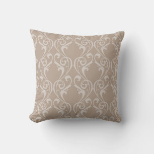 Eleganter Taupe-Damask-Entwurf 4 Kissen