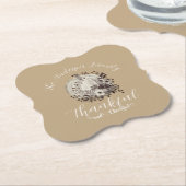 Eleganter Taupe Herbst "dankbar und fröhlich" Untersetzer (angewinkelt)