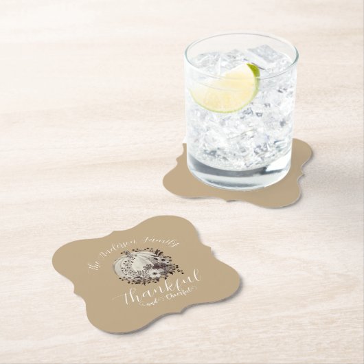 Eleganter Taupe Herbst "dankbar und fröhlich" Untersetzer (Vor Ort)
