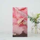 Eleganter Tauw fällt auf Pink Rose Petal Trauzeugi Dankeskarte (Stehend Vorderseite)