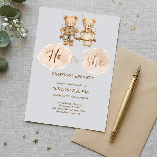 Eleganter Teddybär "Er oder Sie" Geschlechtsenthül