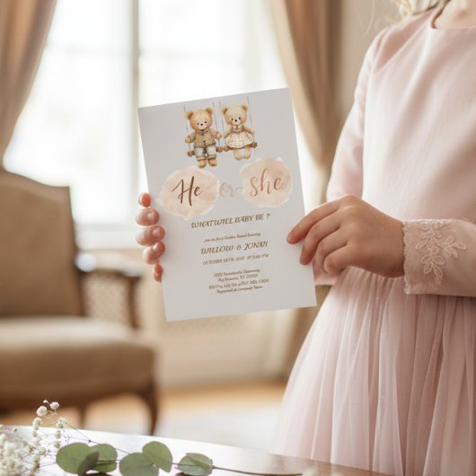 Eleganter Teddybär "Er oder Sie" Geschlechtsenthül