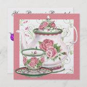 Eleganter Tee/Kaffee-Party - SRF Einladung (Vorne/Hinten)