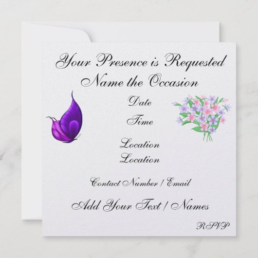 Eleganter Tee/Kaffee-Party - SRF Einladung (Rückseite)