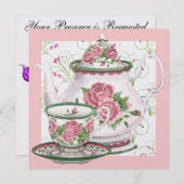 Eleganter Tee/Kaffee-Party - SRF Einladung (Vorne/Hinten)