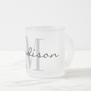 Eleganter Teebecher aus mattiertem Glas mit indivi Mattglastasse