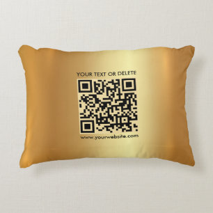 Eleganter Template Custom QR Code Glamour Gold Dekokissen