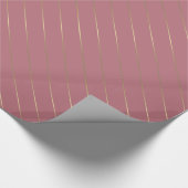 Eleganter Template Rose Gold Stripes Glamour Geschenkpapier (Ecke)