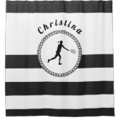Eleganter Tennis Design Player Coach Personalisier Duschvorhang (Vorderseite)