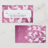 Eleganter Termin Karte Schmetterlinge rosa (Vorne/Hinten)