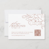 Eleganter Terracotta Hochzeit QR-Code RSVP Karte (Vorderseite)