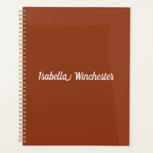 Eleganter Terracotta-individuelle Name-Textjahr-Mo Planer
