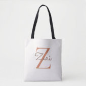Eleganter Terrakotta-Monogramm-Anfang Z Benutzerna Tasche (Vorderseite)