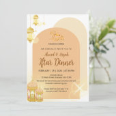 Eleganter Terrakotta-Torbogen Ramadan-Iftar  Einladung (Stehend Vorderseite)