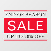 Eleganter Text am Ende der Saison - Vorzeichenklam Fensteraufkleber (Blatt)