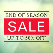 Eleganter Text am Ende der Saison - Vorzeichenklam Fensteraufkleber (Blatt 3)