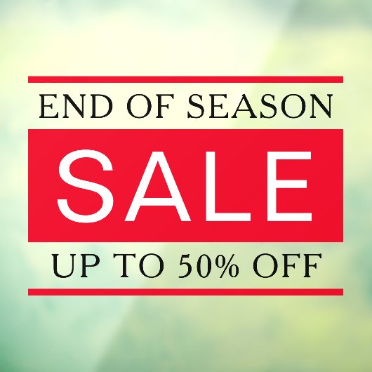 Eleganter Text am Ende der Saison - Vorzeichenklam Fensteraufkleber (Blatt 3)