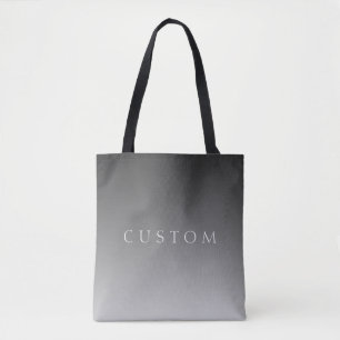 Eleganter Text auf einfachem modernen grauen Ombre Tasche