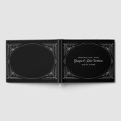 Eleganter Text im White Art Deco-Rahmen Gästebuch (Voll)