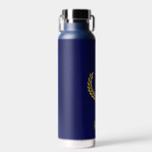 Eleganter Text, Monogramm und Gold Laurel Wreath Trinkflasche (Vorne)