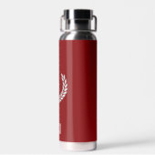 Eleganter Text, Monogramm und silberner Lorbeerkra Trinkflasche (Rückseite)