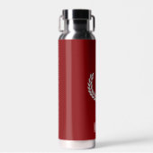 Eleganter Text, Monogramm und silberner Lorbeerkra Trinkflasche (Vorne)