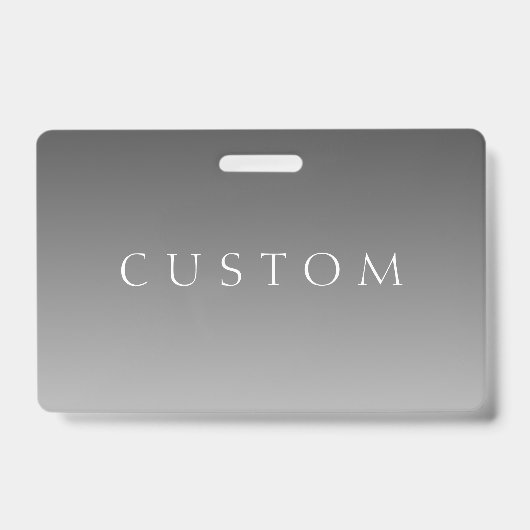 Eleganter Text über einfaches, modernes Grau Ombre Ausweis (Vorderseite)