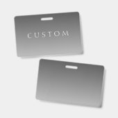 Eleganter Text über einfaches, modernes Grau Ombre Ausweis (Vorder- & Rückseite)