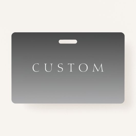 Eleganter Text über einfaches, modernes Grau Ombre Ausweis (Vorderseite)