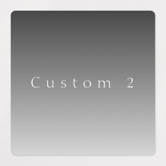 Eleganter Text über einfaches, modernes Grau Ombre Etiketten (Design 2)