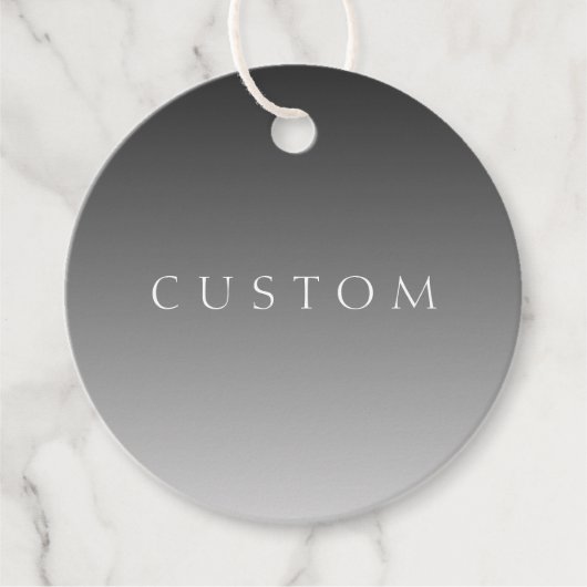 Eleganter Text über einfaches, modernes Grau Ombre Geschenkanhänger (Vorderseite)