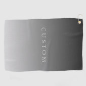 Eleganter Text über einfaches, modernes Grau Ombre Golfhandtuch (Horizontal)