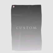 Eleganter Text über einfaches, modernes Grau Ombre Golfhandtuch (Vorderseite)