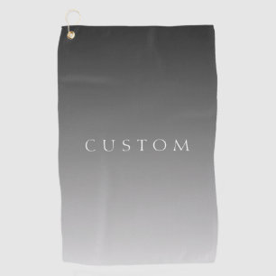 Eleganter Text über einfaches, modernes Grau Ombre Golfhandtuch