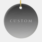 Eleganter Text über einfaches, modernes Grau Ombre Keramik Ornament (Hinten)