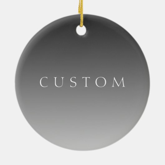 Eleganter Text über einfaches, modernes Grau Ombre Keramik Ornament (Hinten)