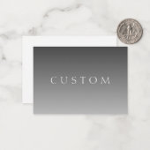 Eleganter Text über einfaches, modernes Grau Ombre Mitteilungskarte (Vorderseite/Rückseite Beispiel)