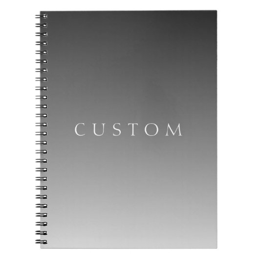 Eleganter Text über einfaches, modernes Grau Ombre Notizblock (Vorderseite)