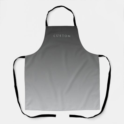 Eleganter Text über einfaches, modernes Grau Ombre Schürze (Vorderseite)