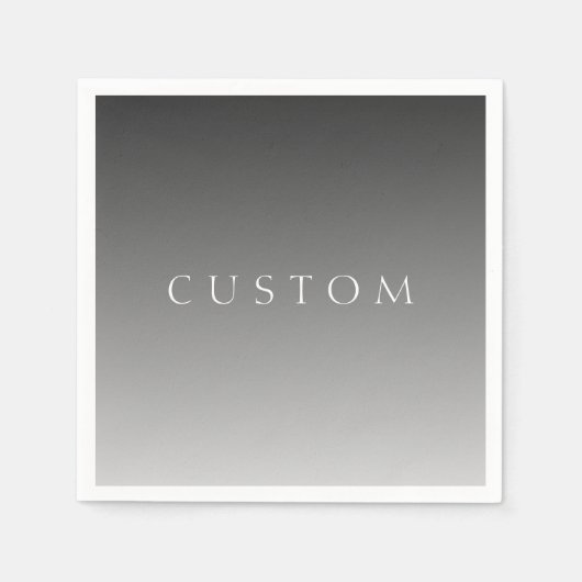 Eleganter Text über einfaches, modernes Grau Ombre Serviette (Vorderseite)