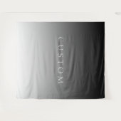 Eleganter Text über einfaches, modernes Grau Ombre Wandteppich (Vorderseite (Horizontal))