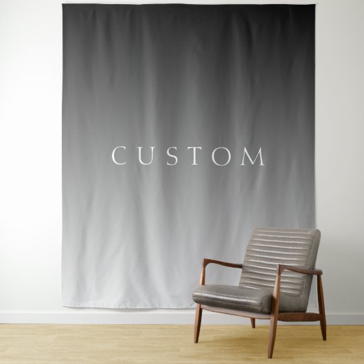 Eleganter Text über einfaches, modernes Grau Ombre Wandteppich (Beispiel)