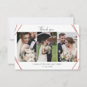 Eleganter Text und Fotos Hochzeit Vielen Dank Dankeskarte (Vorderseite)